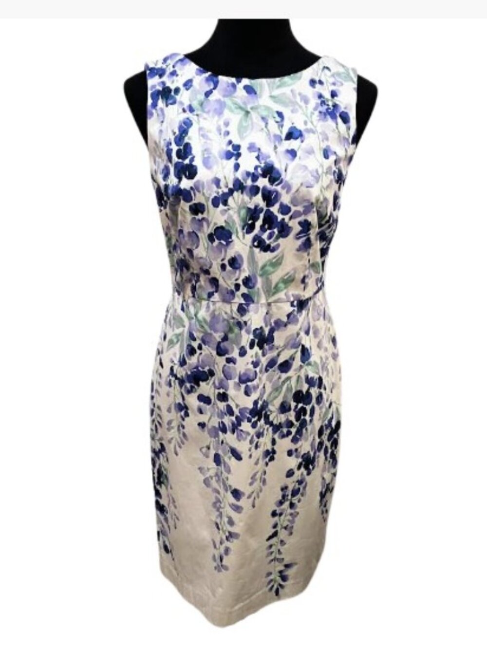 RSVP by Talbots Classic Watercolor Wisteria Sheath Dress Size 4P Like New - Picture 2 of 13